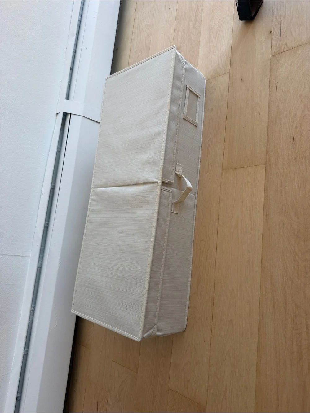 Ivory Fabric Under-Bed Storage Organizer with Double Lids